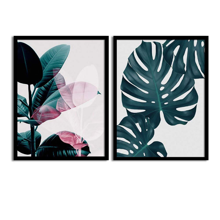 Set Of 2 Tropical Matte Art Print, Framed Art Print For Home Decor