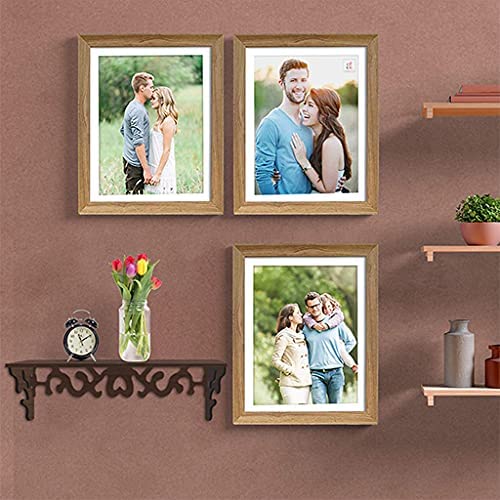Photo Frame Set of 3 Brown Picture Frame With MDF Shelf For Home Decoration, Size -8x10 Inches