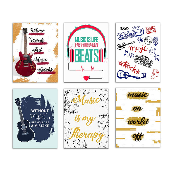 Set Of 6 Musical Theme Art Poster For Home Decor Size - 12 x 16 Inch