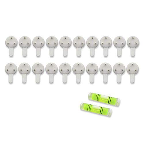Hard Plastic Set of 25 White 3-Pin Seamless Nail With Spirit Leveler For Photo Frame Hooks Hangers