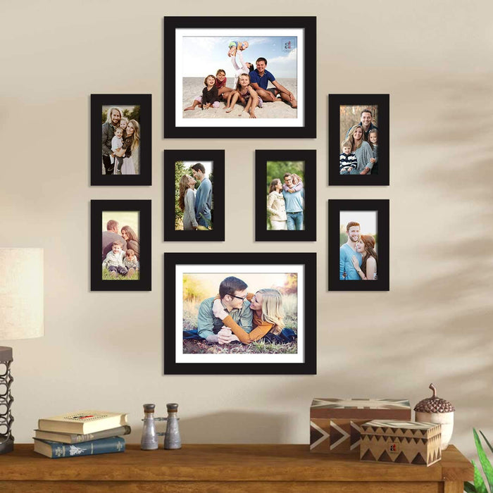 Set Of 8 Black Wall Photo Frame, For Home & Office Decor ( Size 4x6, 8x10 inches )