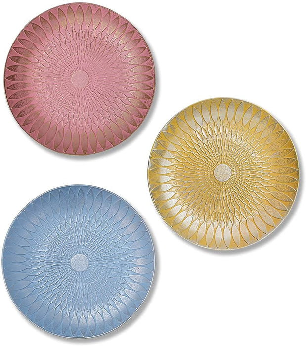 Multi-Color Set of 3 MDF Decorative Wall Plates,Wall Decor Plates for Home & Office Decoration -Size-7.5x7.5 Inches