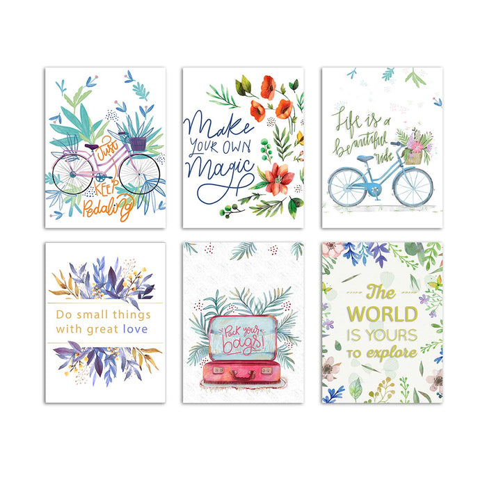 Set Of 6 Beautiful Floral Theme Wall Poster For Home Decor Size - 12 x 16 Inch