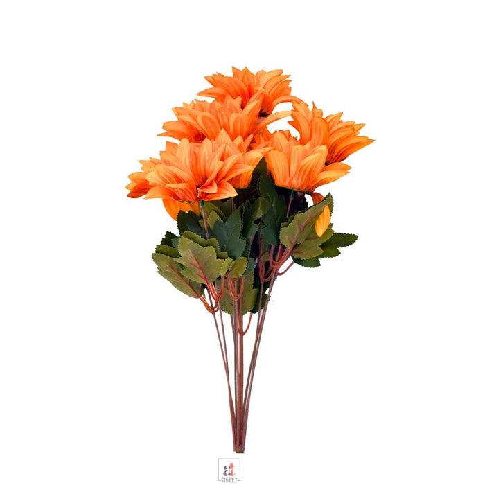 Artificial 10 Head Yellow Beautiful Flowers With Stem Perfect For Home, Garden & Office Decorating