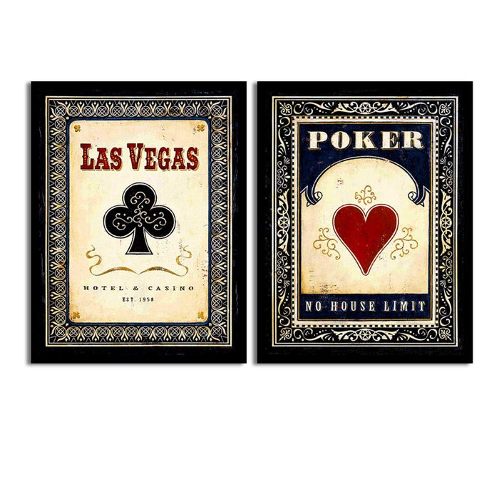 Set Of 2 Vegas Casino/Bar Matte Art Print, Framed Art Print For Home Decor