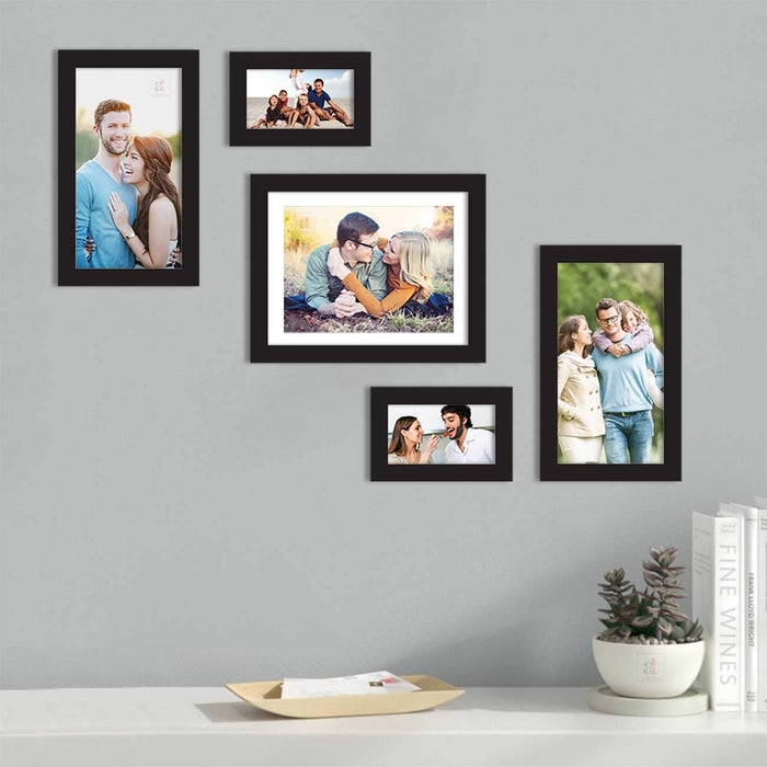 Premium Photo Frames For Wall, Living Room & Gifting - Set Of 5 ( Sizes 4x6, 6x8, 8x10 inches )