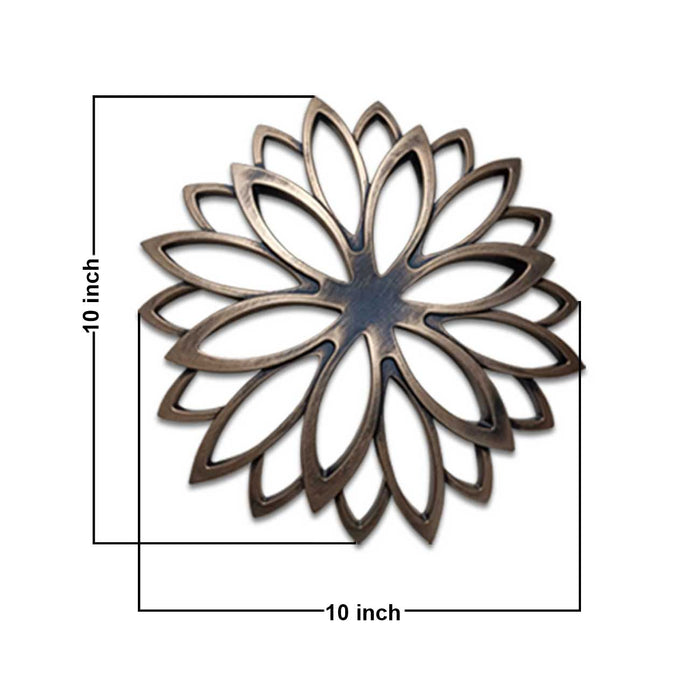 Common Sunflower Decorative Plastic Plate Wall Décor, Wall Hanging Carved Decal for Home Décor, Living Room & Bedroom (Set of 4, 10 x 10 Inches)