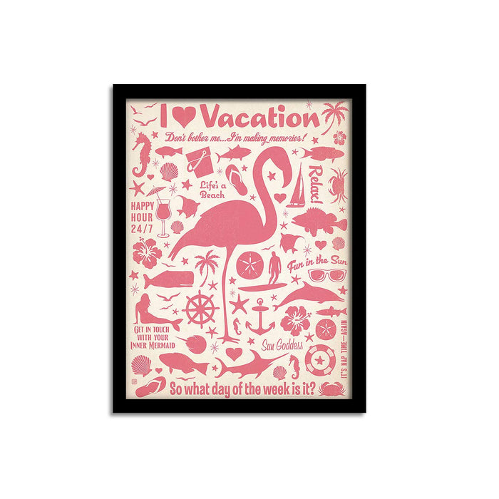 Framed Poster Vacation Holiday Theme Motivational Framed Art Print Size - 13.5" x 17.5" Inch