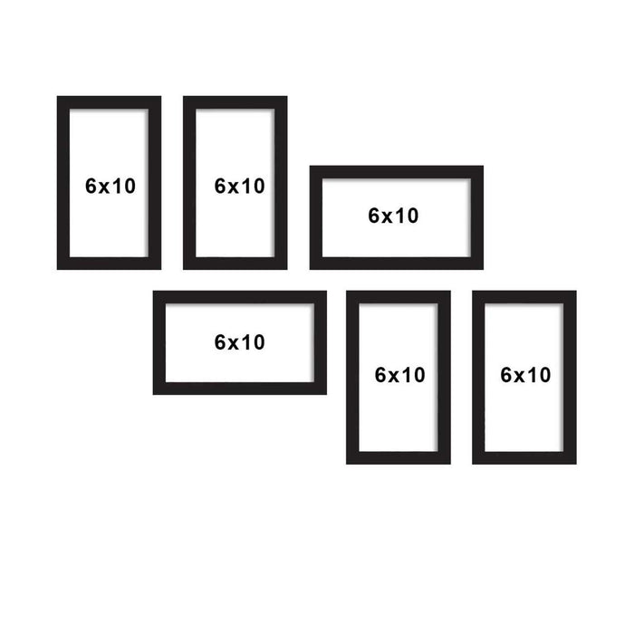 Set Of 6 Black Wall Photo Frame, For Home Decor ( Size 6x10 inches )