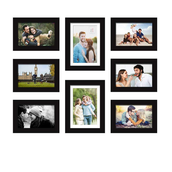 Set Of 8 Black Wall Photo Frame, For Home & Office Decor ( Size 5x7, 6x8 inches )