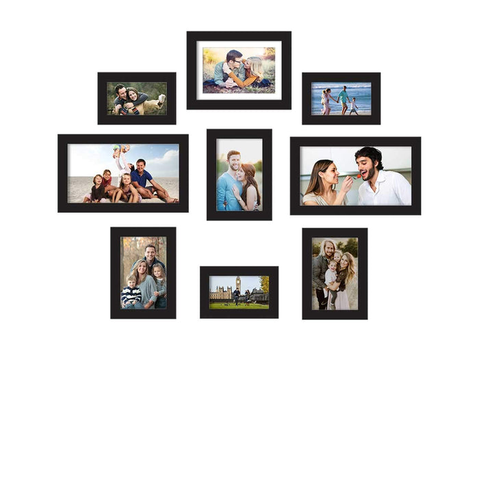 Premium Photo Frames For Wall, Living Room & Gifting - Set Of 9 ( Size 4x6, 5x7, 6x8, 8x10 inches, Ph- 2513 )