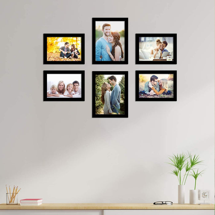 Photo Frame Set of 6 Black Picture Frame For Home Decoration Size ...