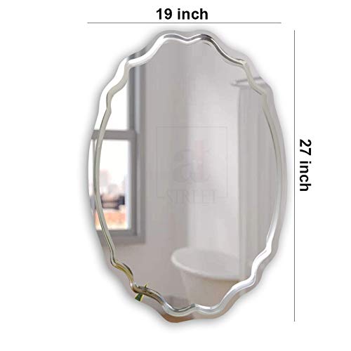 Modern Frame-Less Glass Mirror For Home & Office Decor Size - 19 x 27 Inches