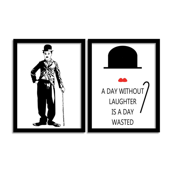 A Day Without Laughter Is A Day Wasted Theme Framed Art Print Size - 13.5" x 17.5" Inch