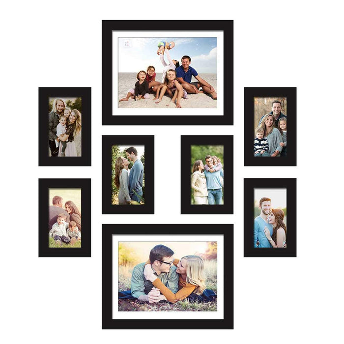 Set Of 8 Black Wall Photo Frame, For Home & Office Decor ( Size 4x6, 8x10 inches )