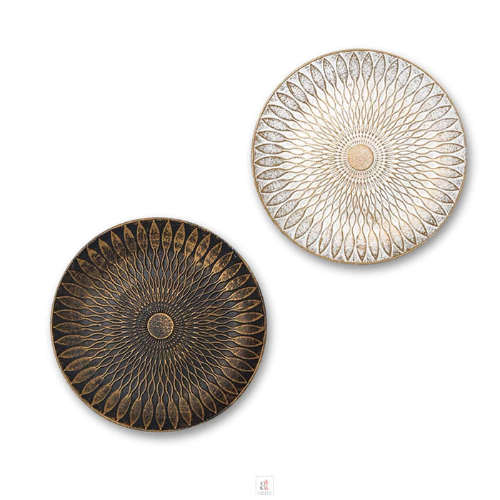 Black & White Color Set Of 2 MDF Decorative Wall Plates,Wall Decor Plates for Home & Office - Size-7.5 x 7.5 Inch