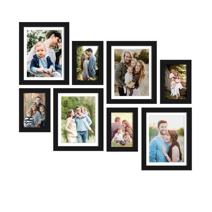 Set Of 8 Black Wall Photo Frame, For Home & Office Decor ( Size 5x7, 8x10 inches )