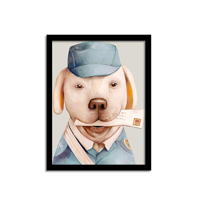 Cute Dog Theme Framed Art Print Size - 13.5" x 17.5" Inch