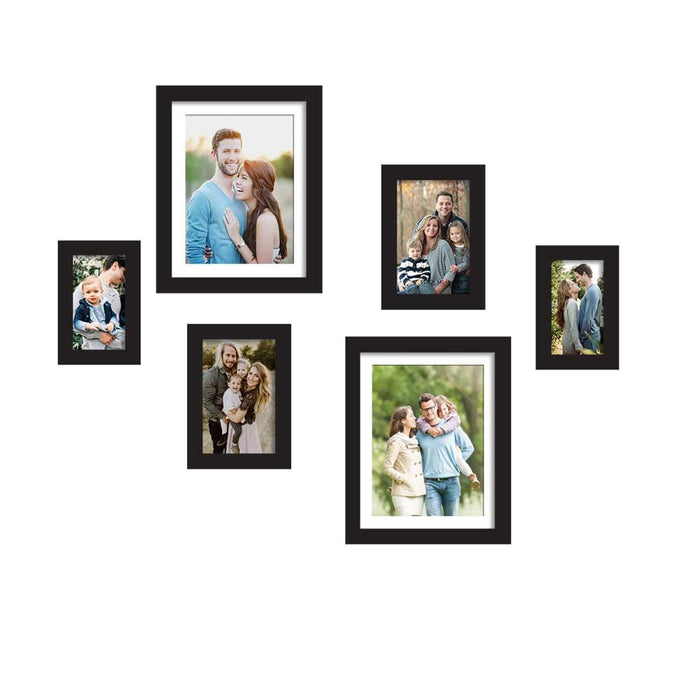 Set Of 6 Individual Wall Photo Frame, For Home Decor ( Size 4x6, 5x7, 8x10 inches )