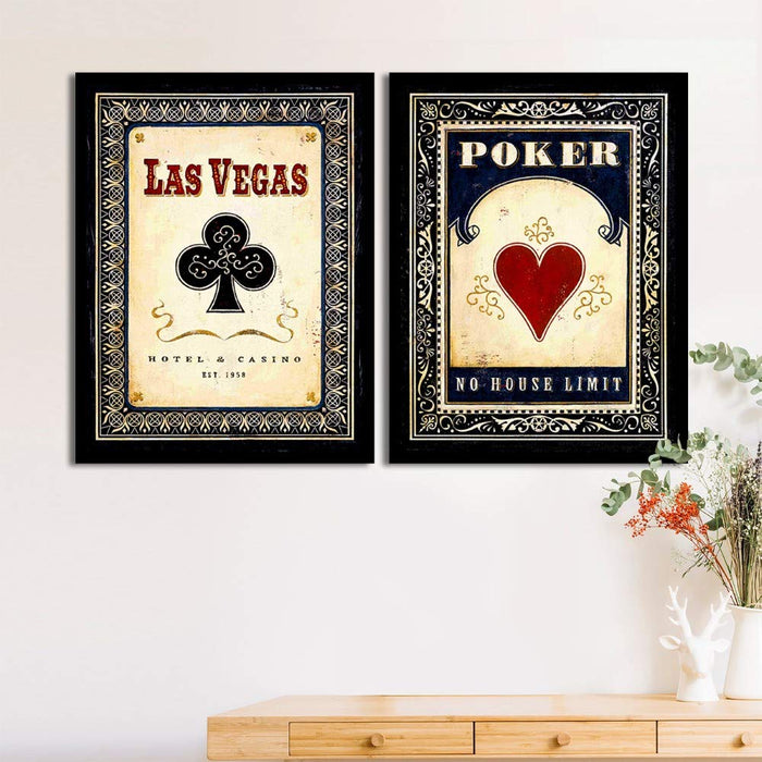 Set Of 2 Vegas Casino/Bar Matte Art Print, Framed Art Print For Home Decor