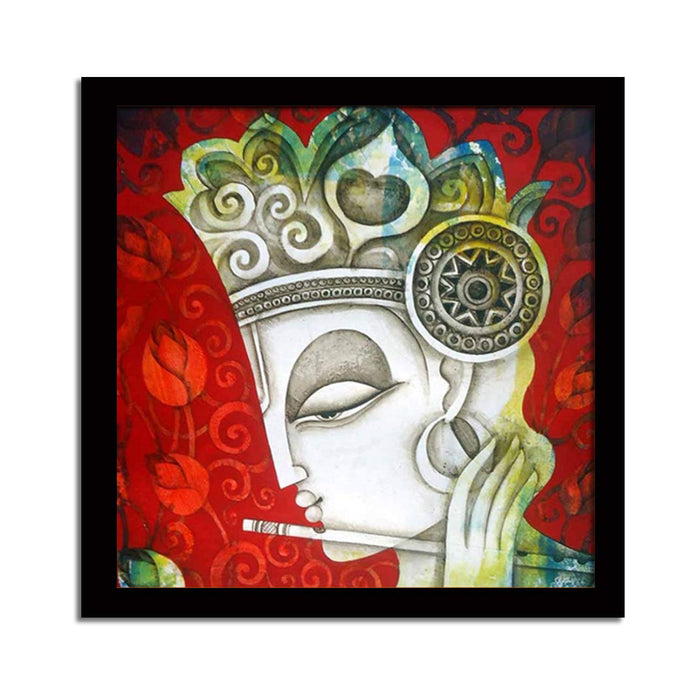 Shri Krishana Framed Painting, 1 Framed Art Print For Wall Decor Size - 13 x 13 Inch