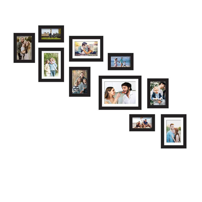 Set Of 10 Black Wall Photo Frame, For Home Decor  ( Size 4x6, 5x7, 6x8, 8x10 inches )
