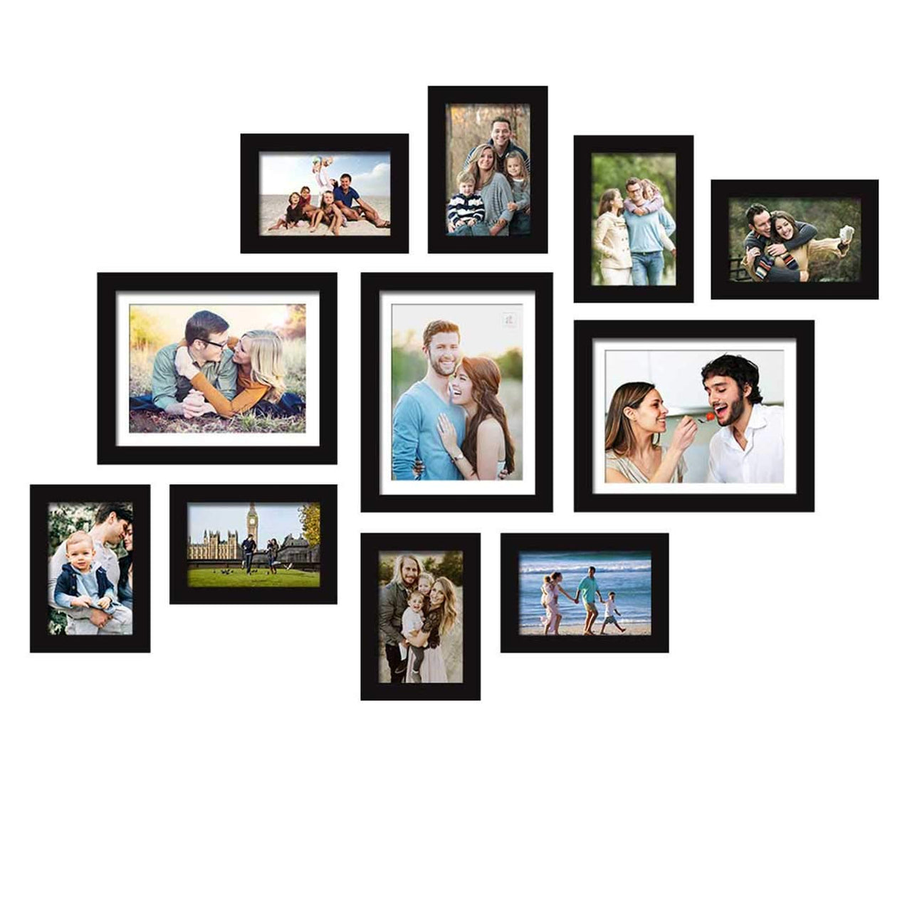 Set Of 11 Wall Photo Frame, For Home Decor ( Size 5x7, 8x10 inches ...