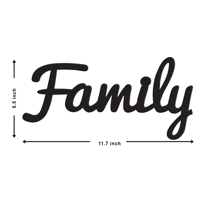 Family MDF Plaque Painted Cutout Ready To Hang Size - 5.5 x 11.7 Inch