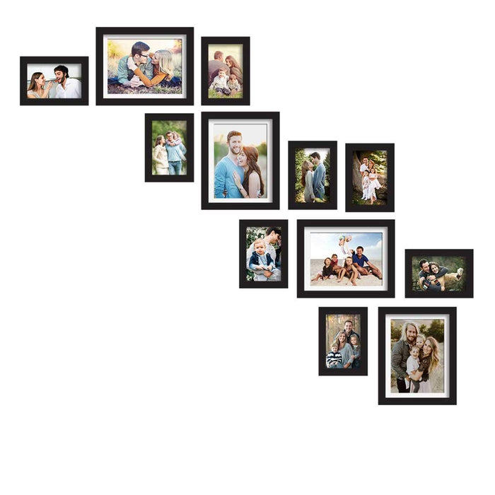 Set Of 12 Black Wall Photo Frame, For Home Decor ( Size 5x7, 8x10 inches )