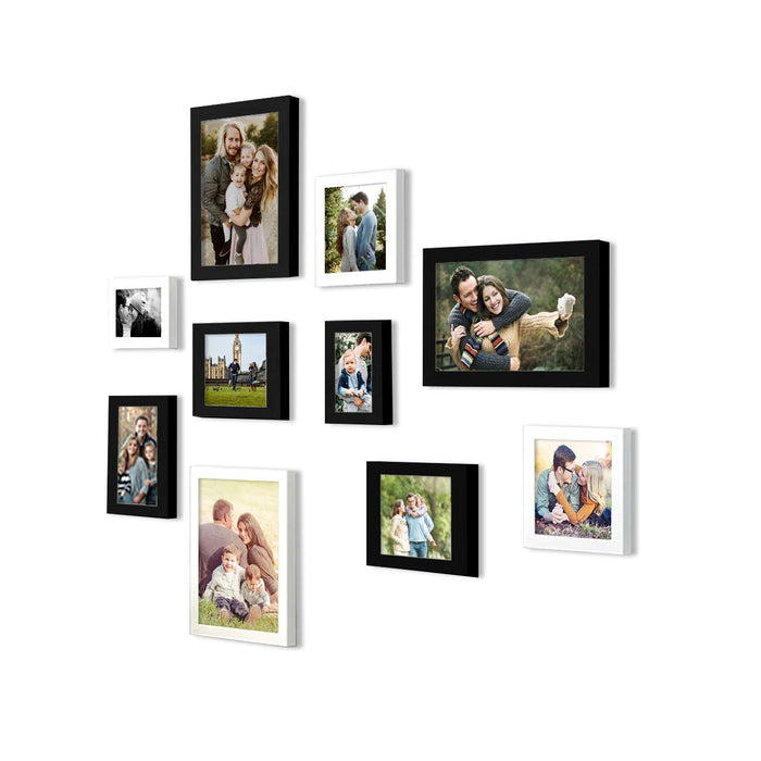 Set Of 10 Individual Wall Photo Frame, For Home Decor ( Size 4x6, 5x5, 5x7, 6x10, 8x10 inches )