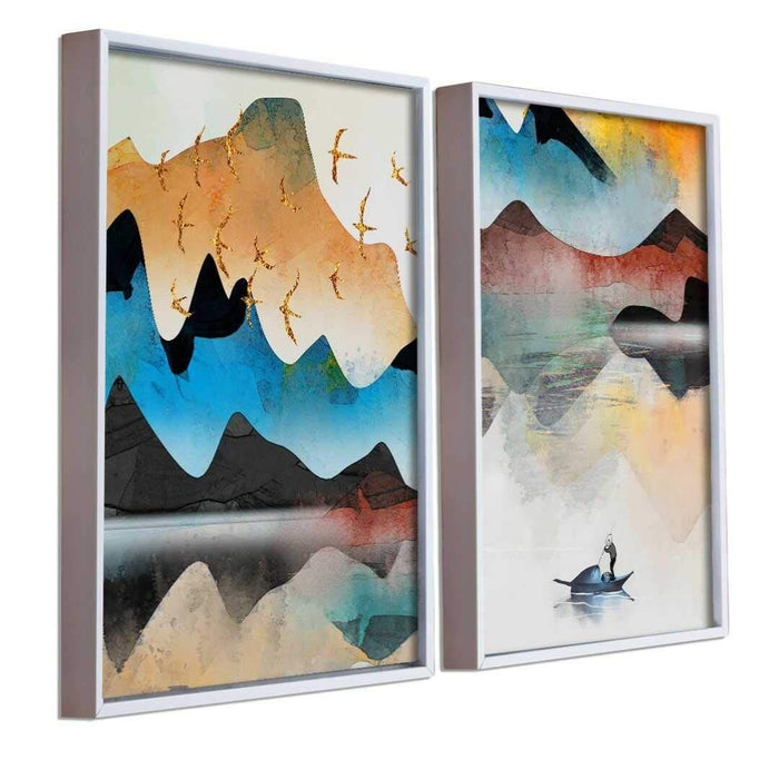Landscape Theme Multicolor Framed Canvas Art Print, For Home & Office Decor