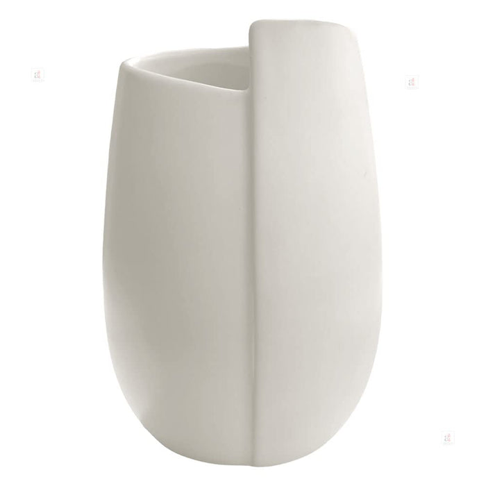 Art Street Ceramic Flower Vase for Living Room Flower Vases for Centerpieces & Tables (White, 5x8 Inch)