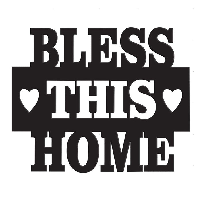 Art Street Bless This Home MDF Plaque Painted Cutout Ready to Hang Home Décor Wall Art