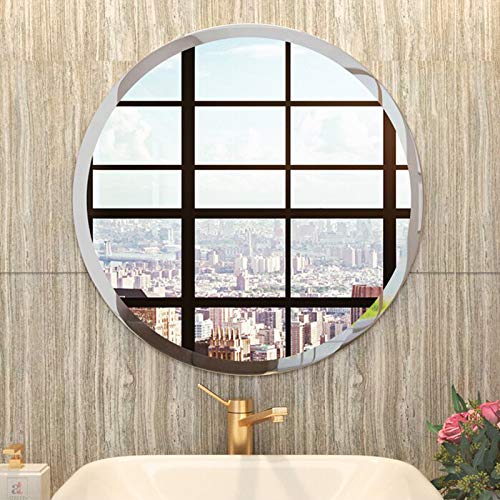 Modern Frame-Less Glass Mirror For Home & Office Decor Size - 17 x 17 Inches
