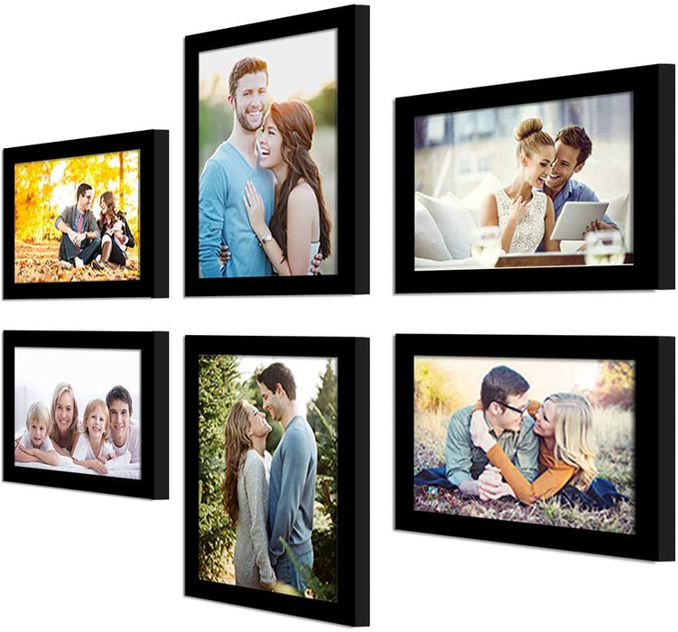 Photo Frame Set of 6 Black Picture Frame For Home Decoration Size -6x8,5x7 Inches Eco series