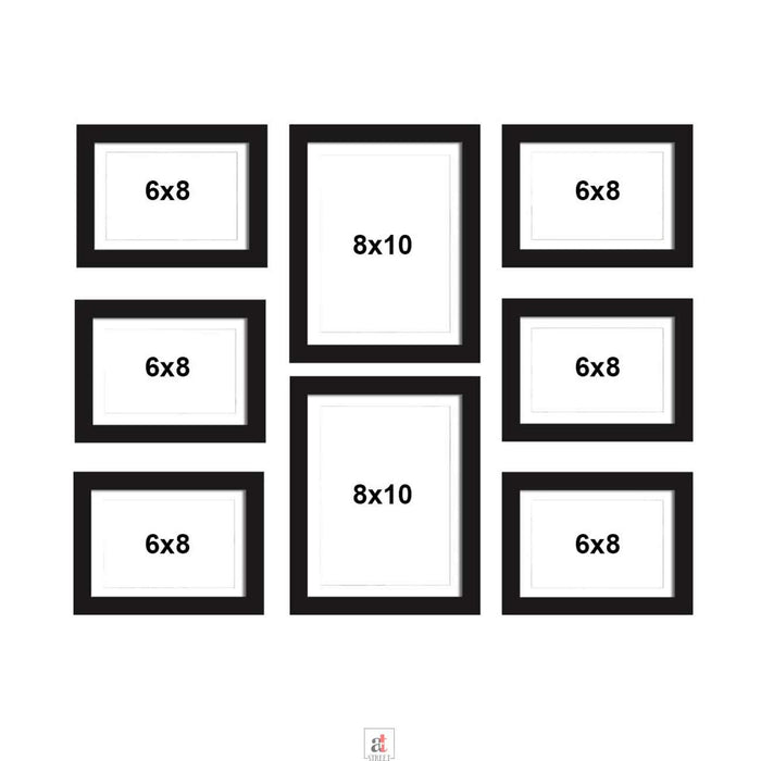 Set Of 8 Individual Wall Photo Frame, For Home & Office Decor ( Size 6x8, 8x10 inches )