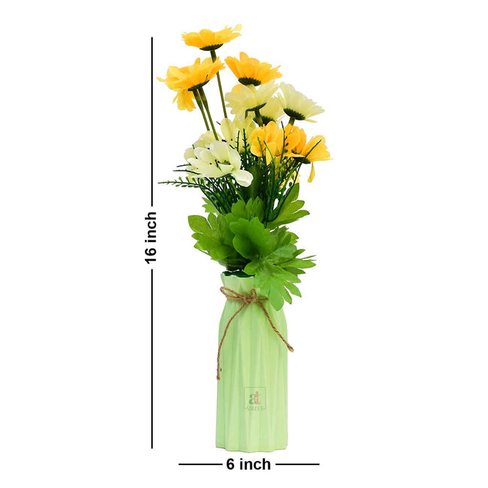 Artificial Plant Multi Head Sunflower, Plant With Vase, Flower for Home Decor, Office.