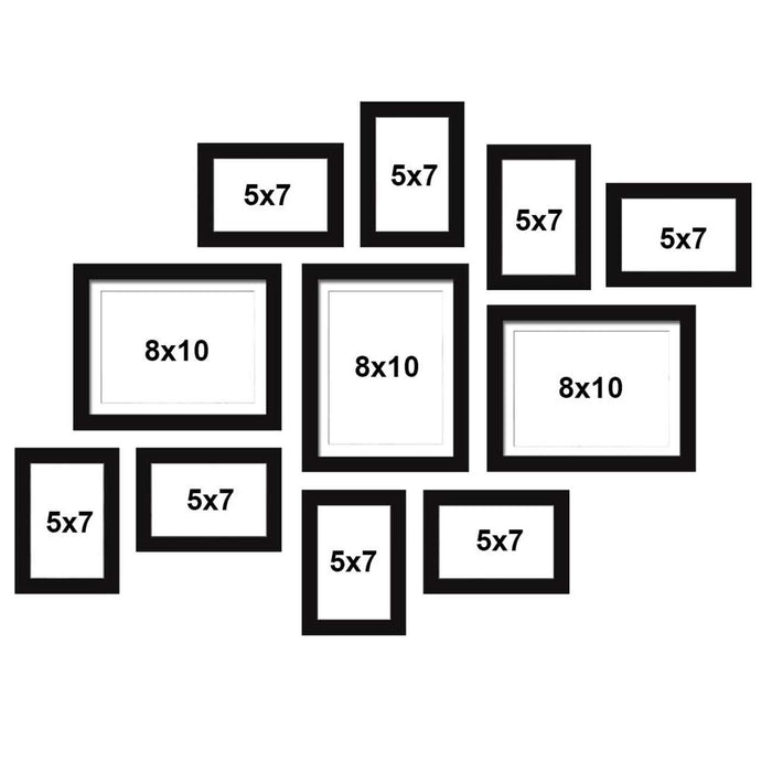 Set Of 11 Wall Photo Frame, For Home Decor ( Size 5x7, 8x10 inches )