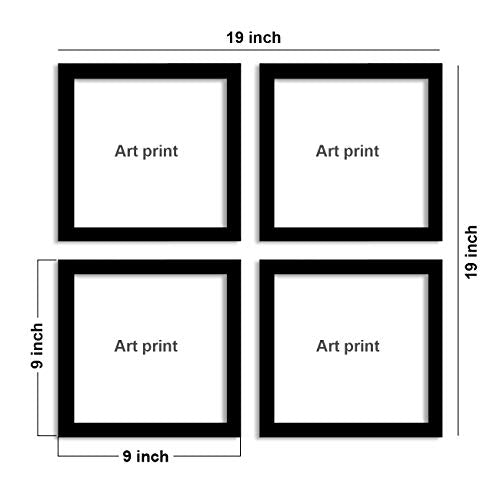 kitchen Set Of 4 Black Framed Art Prints Size - 9 x 9 Inch