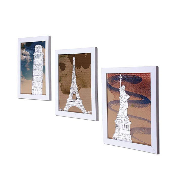Wanderlust Monuments Set Of 3 White Framed Art Prints Size - 8 x 10 Inch