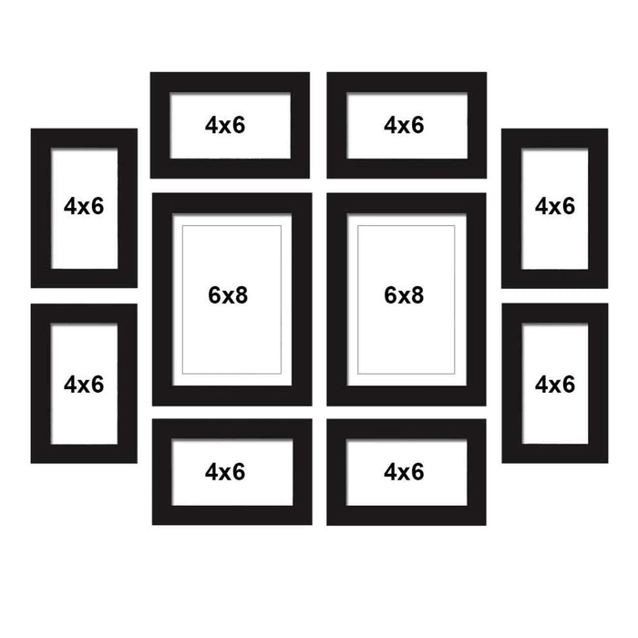 Set Of 10 Wall Photo Frame, For Home Decor ( Size  4x6, 6x8 inches )