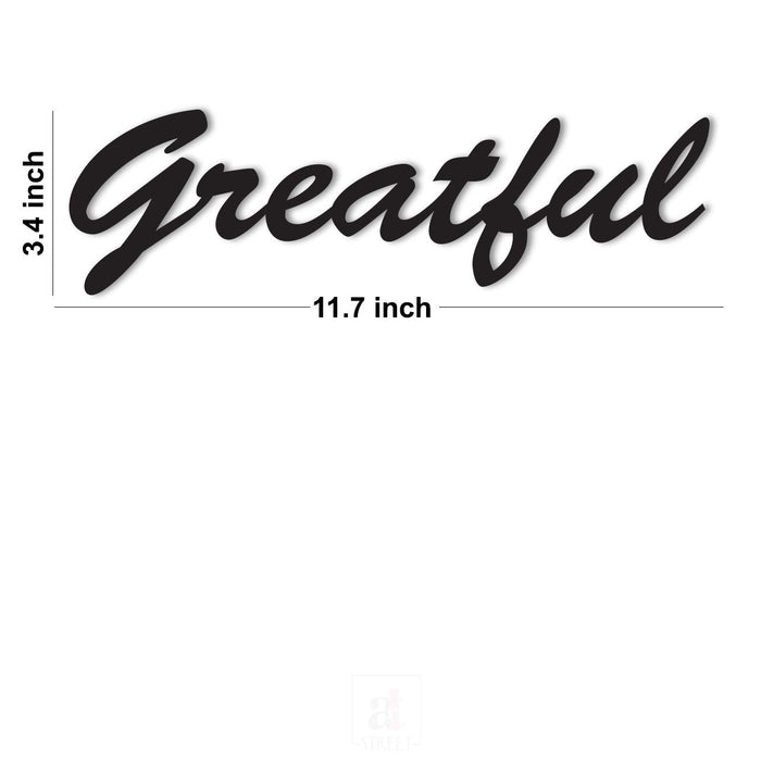 Greatful MDF Plaque Painted Cutout Ready To Hang For Wall Decor Size 3.4 x 11.7 Inch