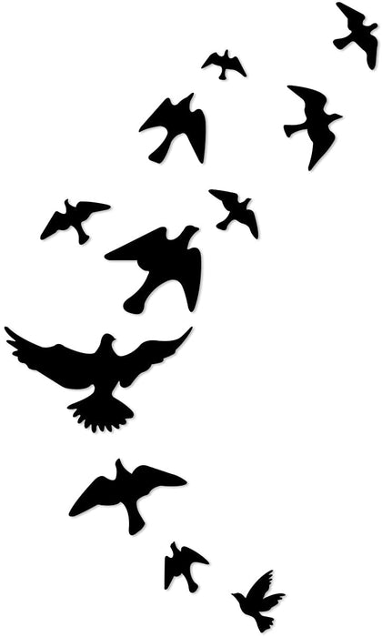 Birds Shape MDF Plaque Painted Cutout Ready to Hang Home Décor, Wall Décor, Wall Art,Decorative MDF Plaque for Home & Wall Decoration-Black