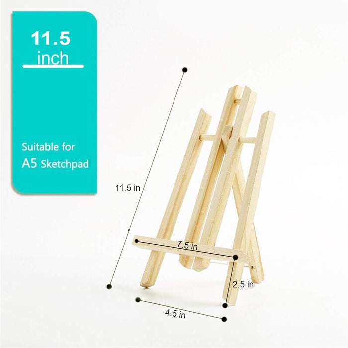 Canvas Stand For A5 Sketchpad Set Of 2, Wooden Canvas Boards Stand Ideal For Drawing & Display (Size- 11.5, 7.5, 2.5, 4.5 Inches)