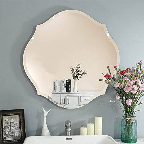 Modern Frame-Less Glass Mirror For Home & Office Decor Size - 23" x 23" Inches