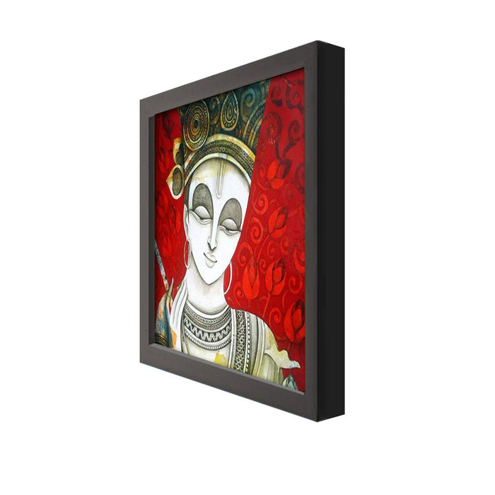 Artistic Sri Krishana Framed Painting, 1 Framed Art Print For Wall Decor Size - 13 x 13 Inch