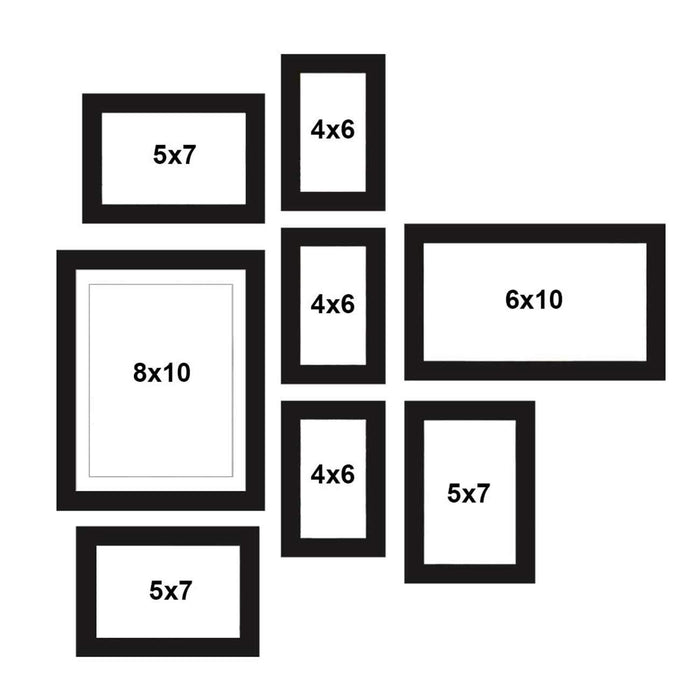 Set Of 8 Wall Photo Frame, For Home & Office Decor ( Size 4x6, 6x10, 8x10 inches )