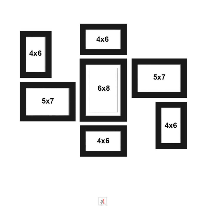 Set Of 7 Wall Photo Frame, For Home & Office Decor ( Size 4x6, 5x7, 6x8 inches )
