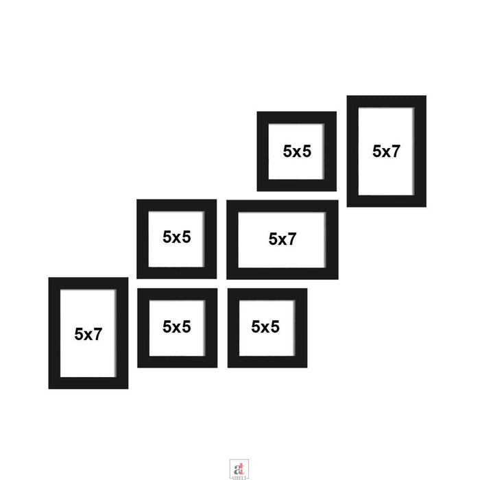 Set Of 7 Wall Photo Frame, For Home & Office Decor ( Size 5x5, 5x7 inches )