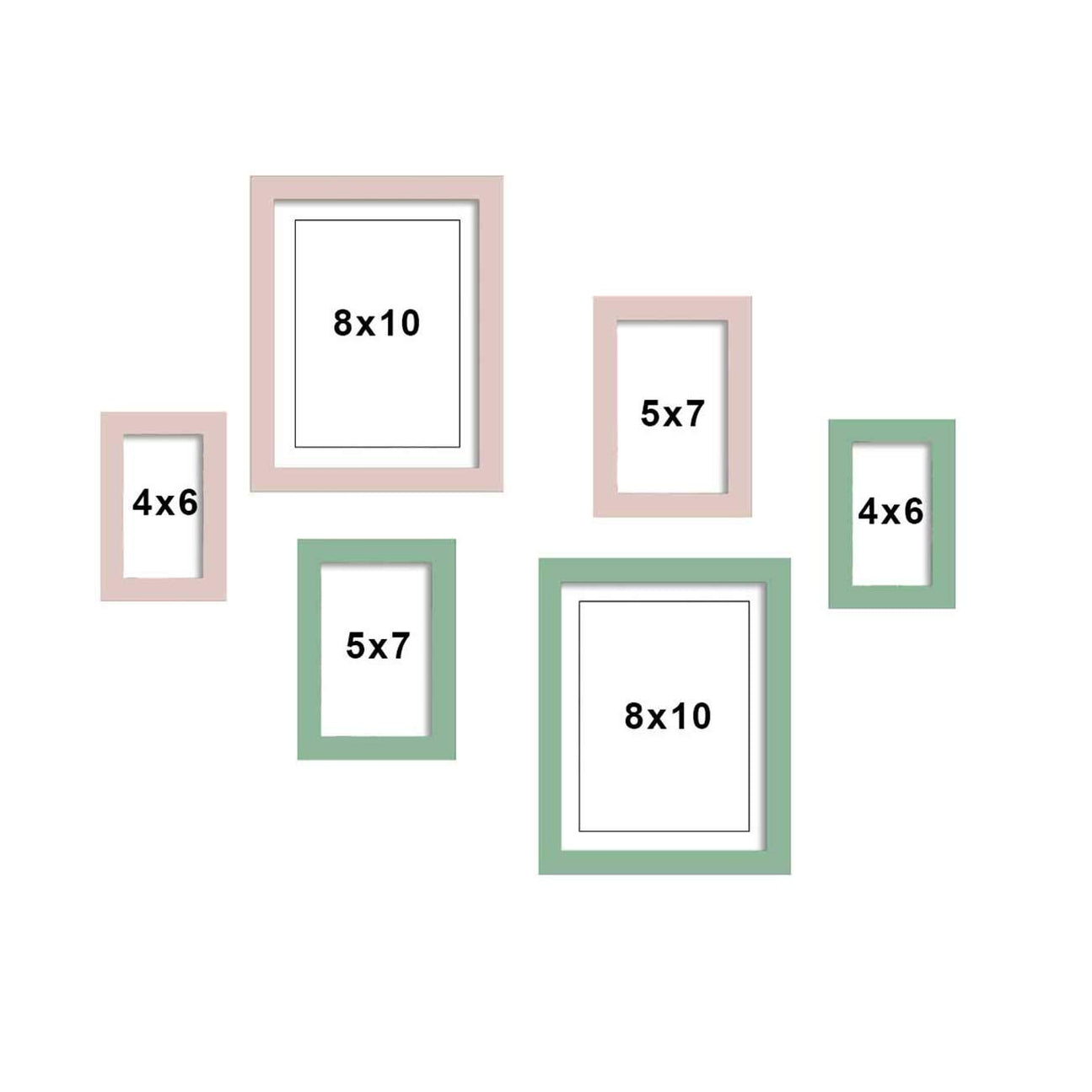 Set Of 6 Individual Wall Photo Frame, For Home Decor ( Size 4x6, 5x7 ...